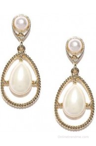 ToniQ Gold Metal Drop Earring